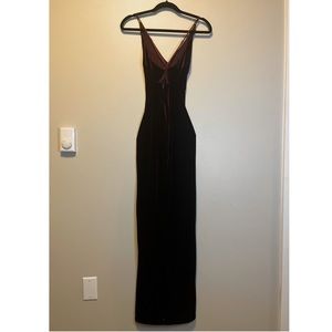velvet dress with left slit